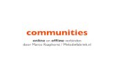 Communities - online verbinden met offline