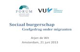 Sociaal burgerschap: geefgedrag onder migranten, juni 2013