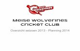 Meise Wolverines Cricket Club seizoenoverzicht 2013