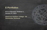 ePortfolios for ICT in Education:  Suriname