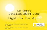 Collecte jubileumproject Light for the World