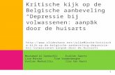 kritische kijk op de belgische aanbeveling 'depressie bij volwassenen aanpak door de huisarts'