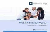 SharePoint Academy Presentatie - Werken met Inhoudstypes