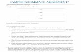 Sample Roommate Agreement