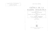 SARTRE, Jean Paul, Critica de La Razon Dialectica Vol I