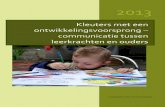 Brochure ontwikkelingsvoorsprong - communicatie tussen leerkrachten en ouders