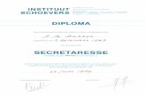 Certificaat - Schoevers - Directiesecretaresse