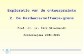 Exploratie van de ontwerpruimte 2. De Hardware/software-grens Prof. dr. ir. Dirk Stroobandt Academiejaar 2004-2005.