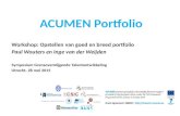 ACUMEN Portfolio Workshop: Opstellen van goed en breed portfolio Paul Wouters en Inge van der Weijden Symposium Grensoverstijgende Talentontwikkeling Utrecht,