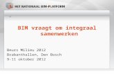 BIM vraagt om integraal samenwerken Beurs Milieu 2012 Brabanthallen , Den Bosch 9-11 oktober 2012