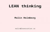LEAN thinking Malin Holmberg
