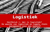 Logistiek Hoofdstuk 1: Wat is logistiek?  De waarde van logistiek en supply chain