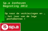 Sp.a  Zonhoven   Begroting 2012