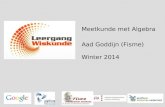 Meetkunde  met Algebra Aad Goddijn ( Fisme ) Winter 2014