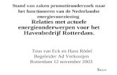 Stand van  zaken  promotieonderzoek naar het functioneren van de Nederlandse energievoorziening