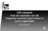 HR-netwerk Hoe de waarden  van de Vlaamse  overheid doen leven in jouw organisatie