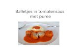 Balletjes in tomatensaus  met puree