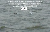 Windkracht 7 met uitschieters naar 8  op en langs de Maas in Rotterdam donderdag 5 januari 2012
