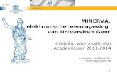 MINERVA, elektronische leeromgeving  van Universiteit Gent