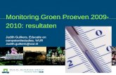 Monitoring Groen Proeven 2009-2010: resultaten