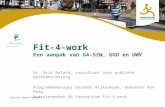 Fit-4-work Een aanpak van G4-SZW, GGD en UWV