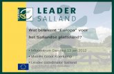 Wat betekent “Europa” voor  het Sallandse platteland?  Infocentrum Den Nul 13 jan 2012