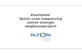 Voorbeeld  Quick-scan toepassing zonne-energie laagbouwproject