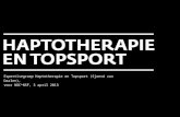 Expertisegroep Haptotherapie en Topsport (Sjoerd van Daalen), voor NOC*NSF, 3 april 2013