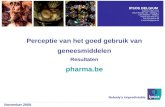 Perceptie van het goed gebruik van geneesmiddelen Resultaten pharma.be