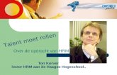 Ton Korver  lector HRM aan de Haagse Hogeschool..