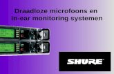 Draadloze microfoons en  in-ear monitoring systemen