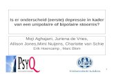 Is er onderscheid (eerste) depressie in kader van een unipolaire of bipolaire stoornis?