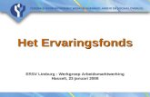 Het Ervaringsfonds ERSV Limburg : Werkgroep Arbeidsmarktwerking Hasselt, 23 januari 2008