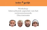 Workshop  Interculturele aspecten van het vertrouwenswerk: Discriminatie