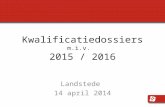 Kwalificatiedossiers m.i.v.   2015 / 2016