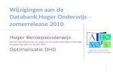 Wijzigingen aan de Databank Hoger Onderwijs – zomerrelease 2010