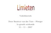 Vakdidactiek Door Beatrice van der Tuin – Ploeger 1e graads wiskunde 15 – 11 – 2007