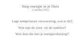 Stop energie in je Huis 2 oktober 2012