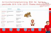 Activiteitenplanning BSO De Spetters periode 8/4 t/m 12/4  Thema:Koningshuis