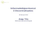 Informatiebijeenkomst  3 Decentralisaties  20 februari 2013 Anja Tils Wethouder gemeente Bergeijk