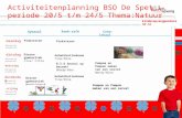 Activiteitenplanning BSO De Spetters periode 20/5 t/m  24 /5  Thema:Natuur