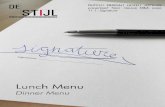 Lunch menu Signature - Restaurant-Bar De Stijl Amsterdam