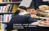 Criteria voor Academische Bachalor en Master Curricula