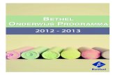 Bethel Onderwijs Programma 2012 - 2013