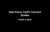 Solo Piano-Liszts Concert Etudes