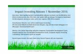 Impact Investing Nieuws 1 November 2016