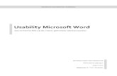 Feike Geerts: Usability Microsoft Word