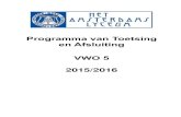 Programma van Toetsing en Afsluiting VWO 5 2015/2016