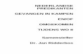 Nederlandse predikanten gevangen in kampen en/of omgekomen
