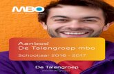 Aanbodbrochure De Talengroep MBO 2016-2017